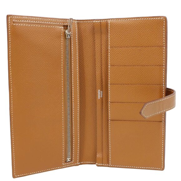 Hermes Bearn Epsom Leather Long Wallet Brown - Picture 9 of 12